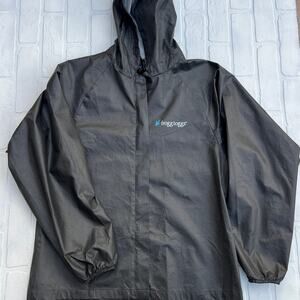 Frogg Toggs Grey Packable Ultra Light Waterproof Windbreaker Jacket Hood-sz S/M